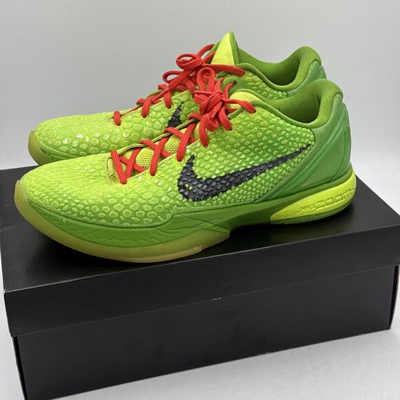 Size 12 - Nike Zoom Kobe 6 Protro Low Grinch - Picture 1 of 8